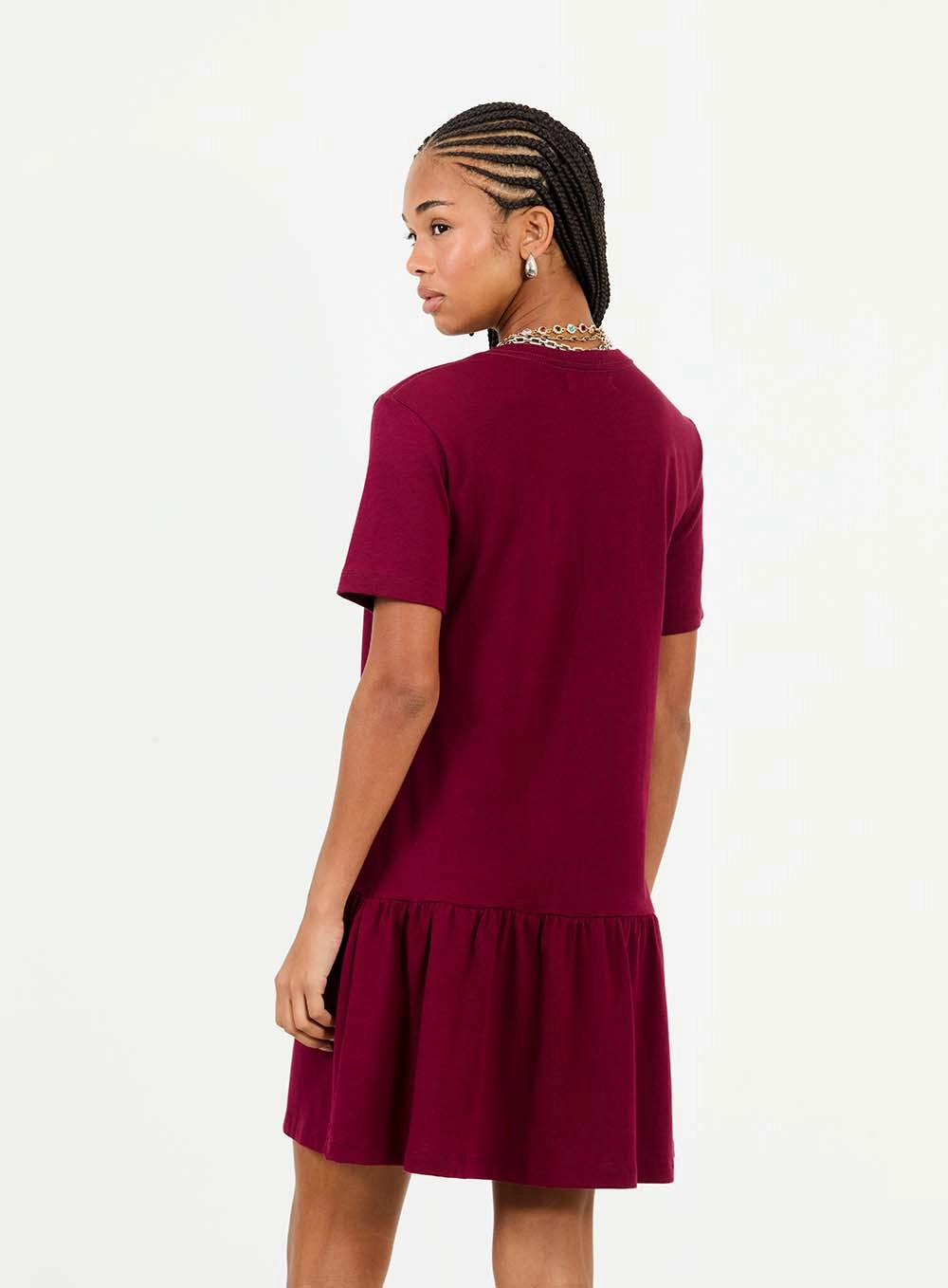 Vestido Estilo Camiseta Boy Bordô 4