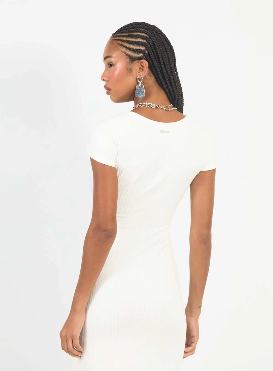 Vestido Midi Slim Com Transpasse Off Shell 4