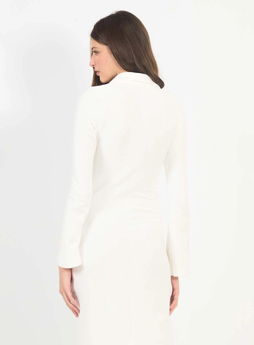 Vestido Midi Slim Polo De Malha Sarja Manga Longa Off Shell 4