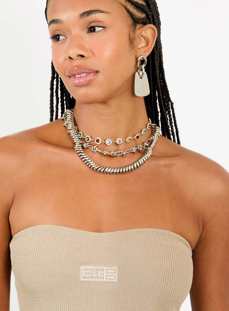 Vestido Curto Evasê Tomara Que Caia Bege 5