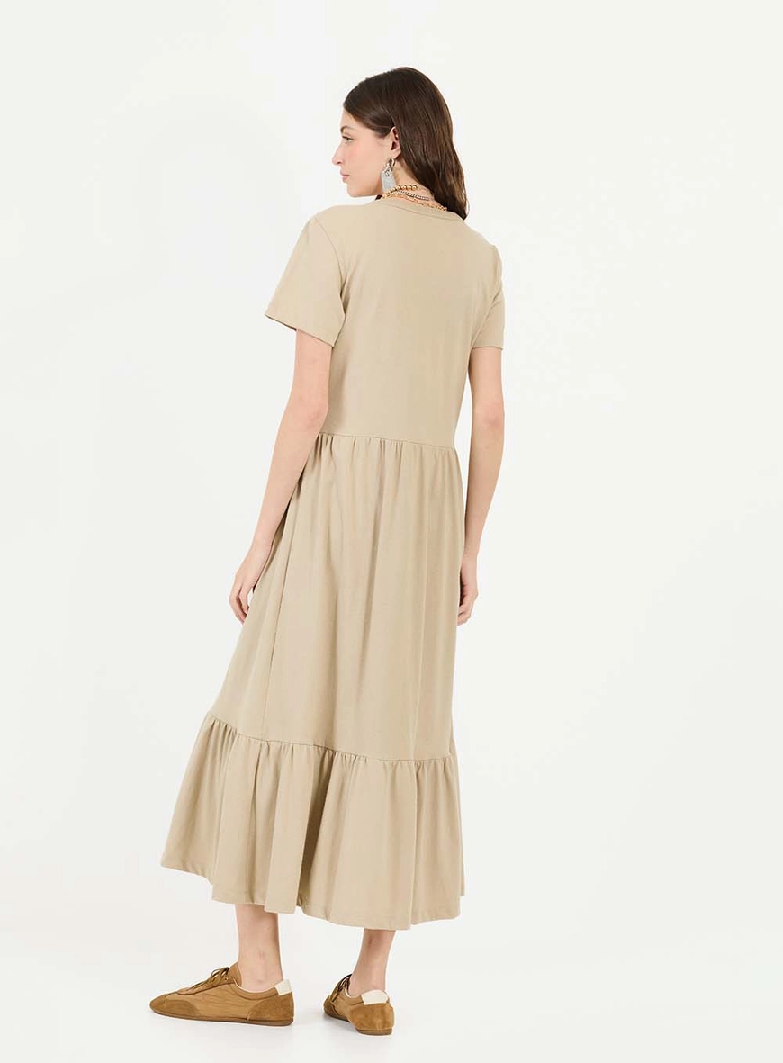 Vestido Midi Comfort Bege 2
