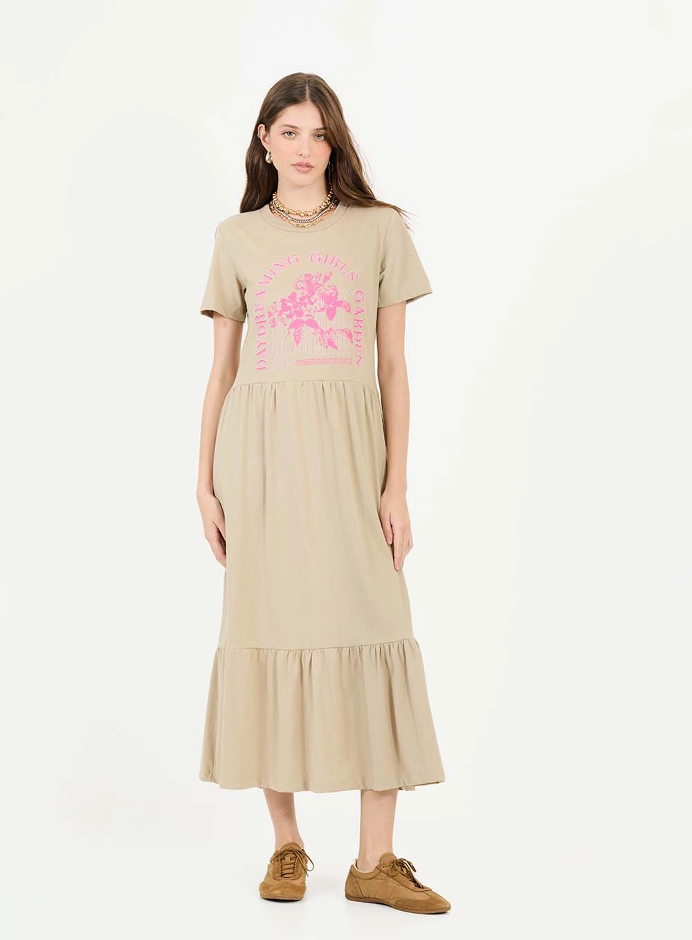 Vestido Midi Comfort Bege 1