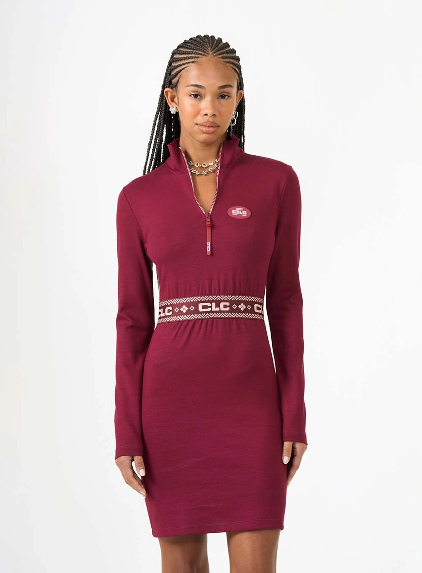 Vestido Curto Slim Bordô 3
