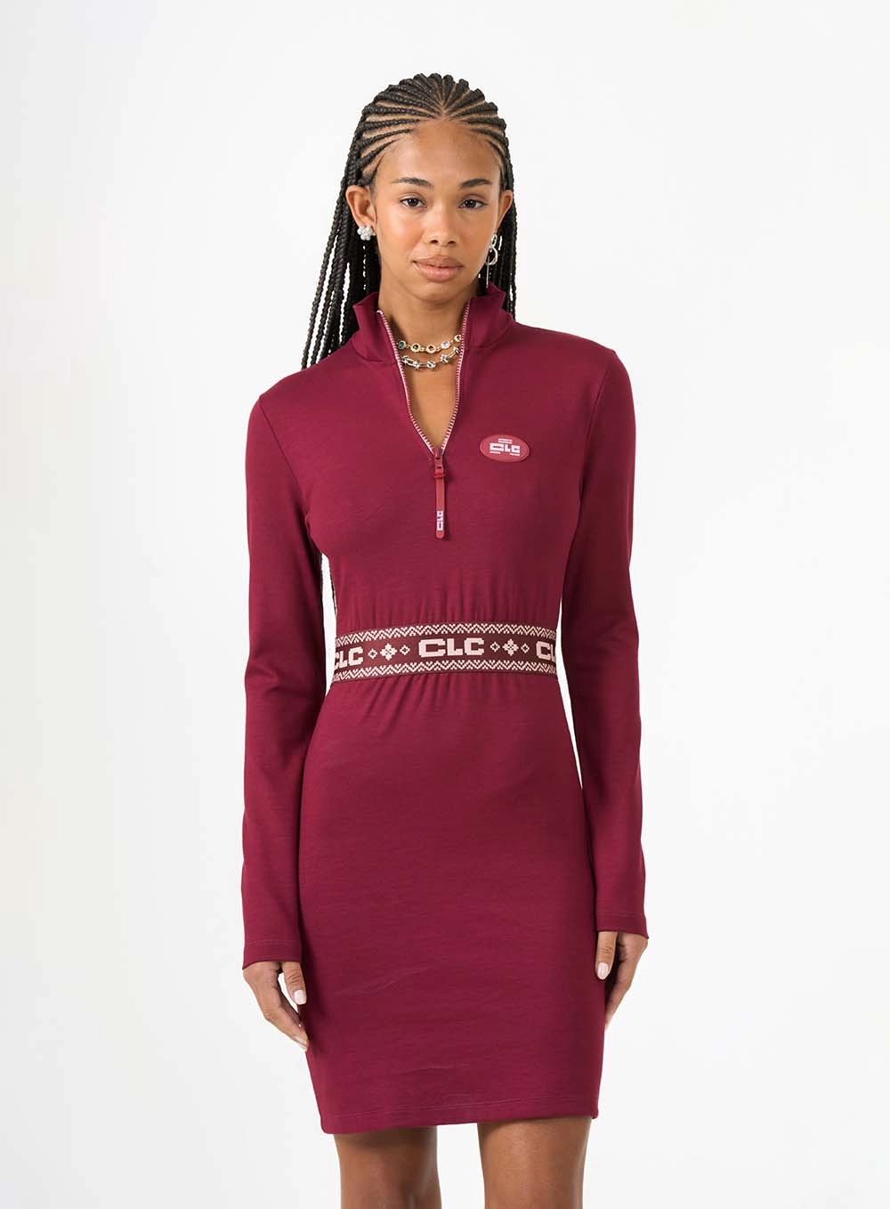 Vestido Curto Slim Bordô 3