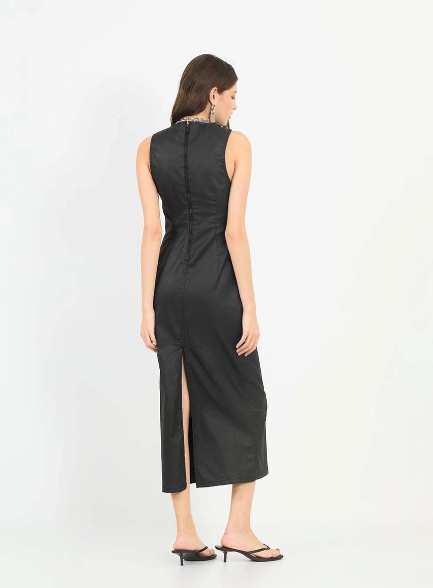 Vestido Sarja Resinada Preto 2