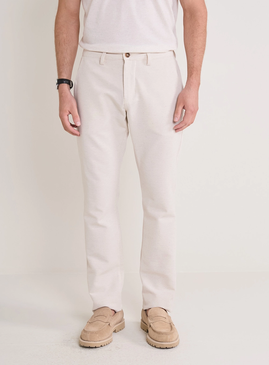 Calça Masculina Alfaiataria Reta - Vitor Bege