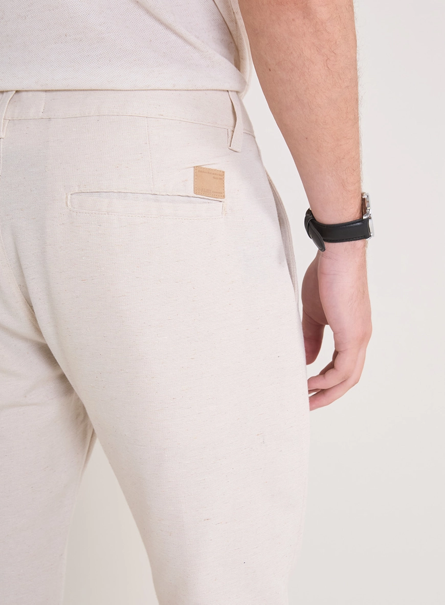 Calça Masculina Alfaiataria Reta - Vitor Bege