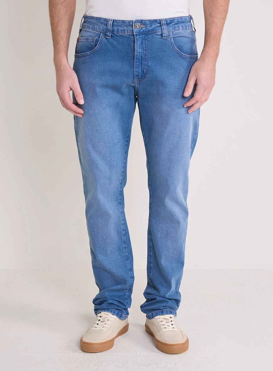 Calça Jeans Masculina Paul Slim Cintura Média Índigo