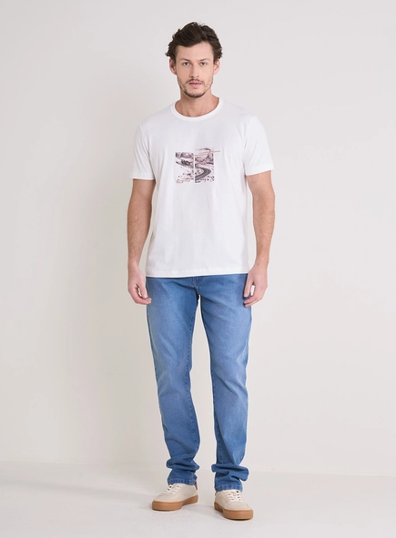 Calça Jeans Masculina Paul Slim Cintura Média