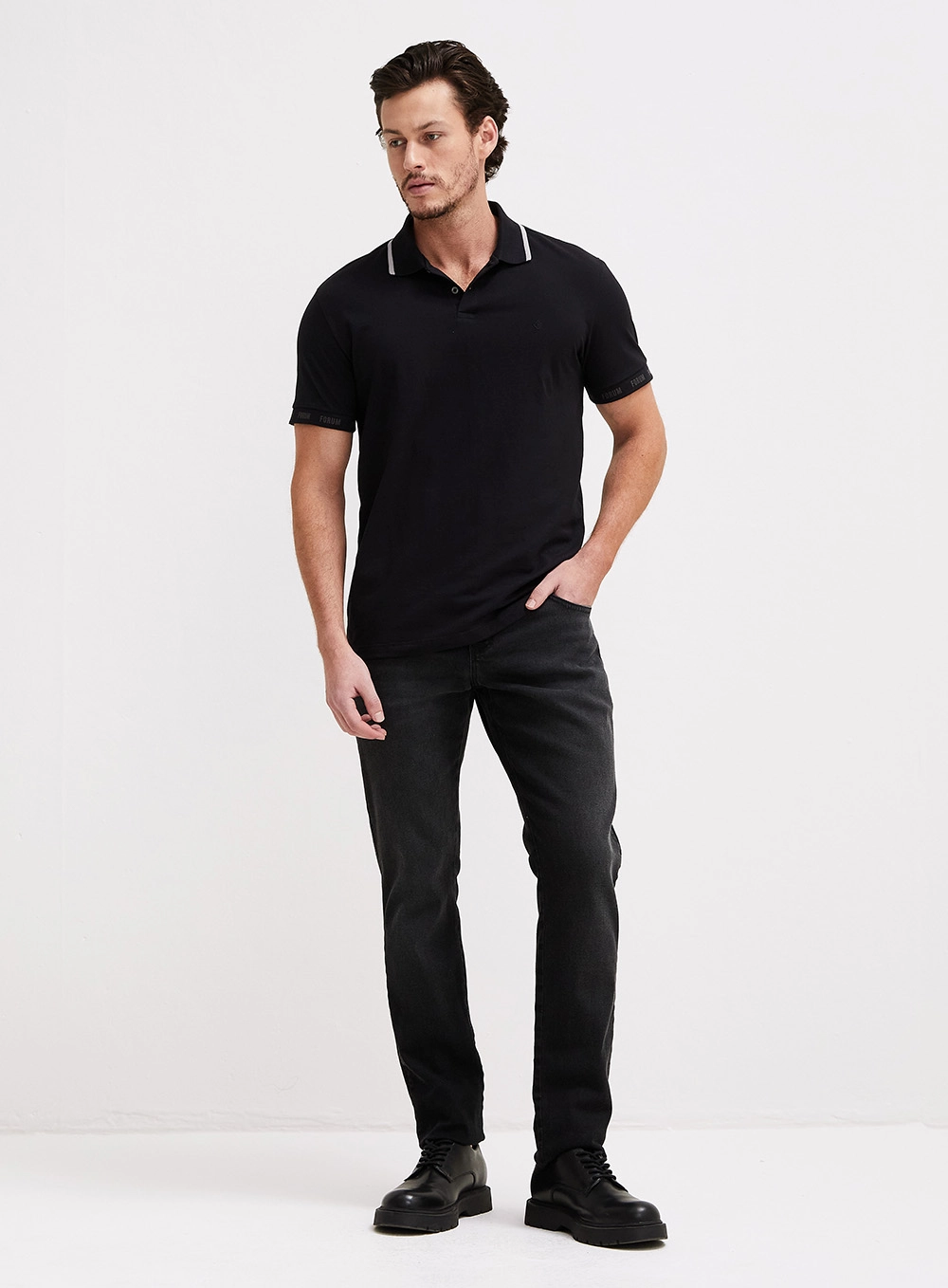 Calça Jeans Masculina Skinny Cintura Média - Igor Indigo Preto 1