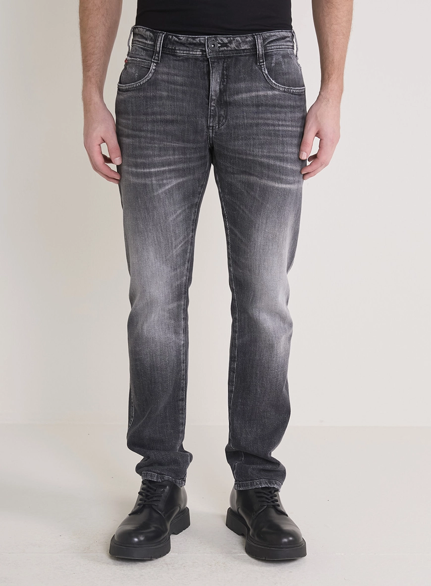 Calça Jeans Masculina Paul Slim Lavagem Estonada Indigo Preto
