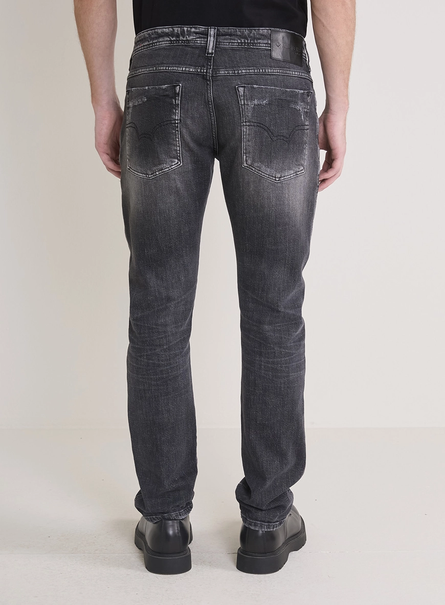 Calça Jeans Masculina Paul Slim Lavagem Estonada Indigo Preto