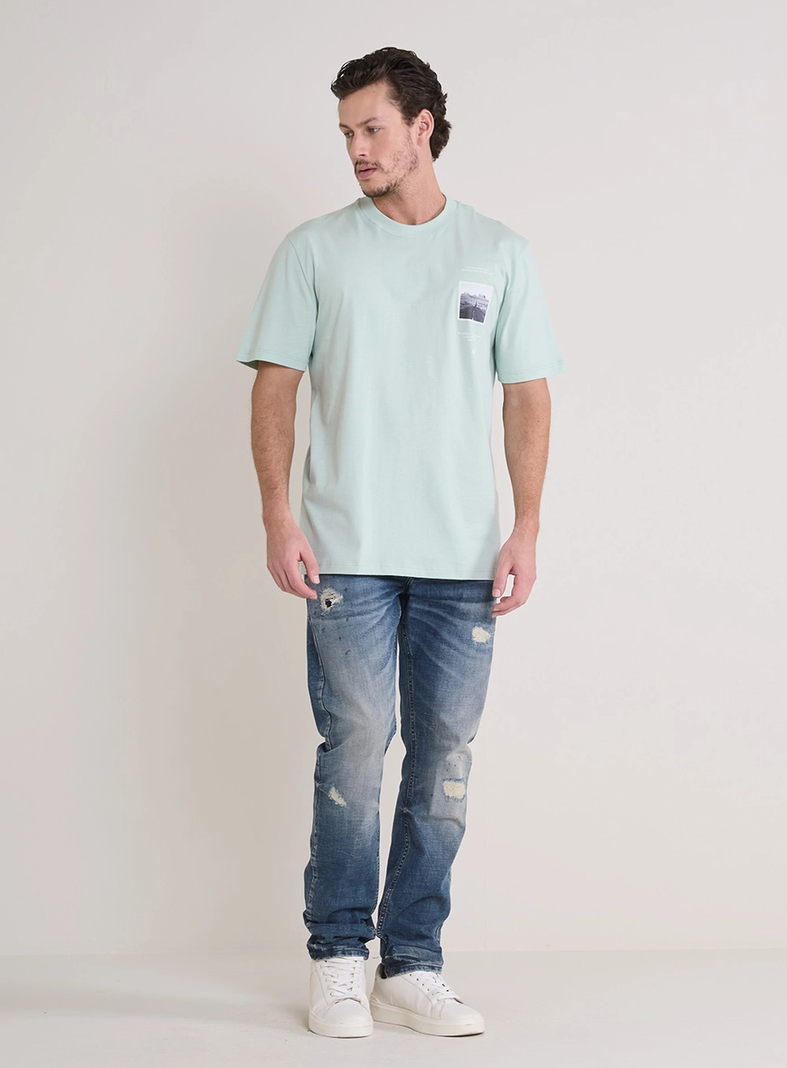 Calça Jeans Masculina Paul Slim Estonado Índigo