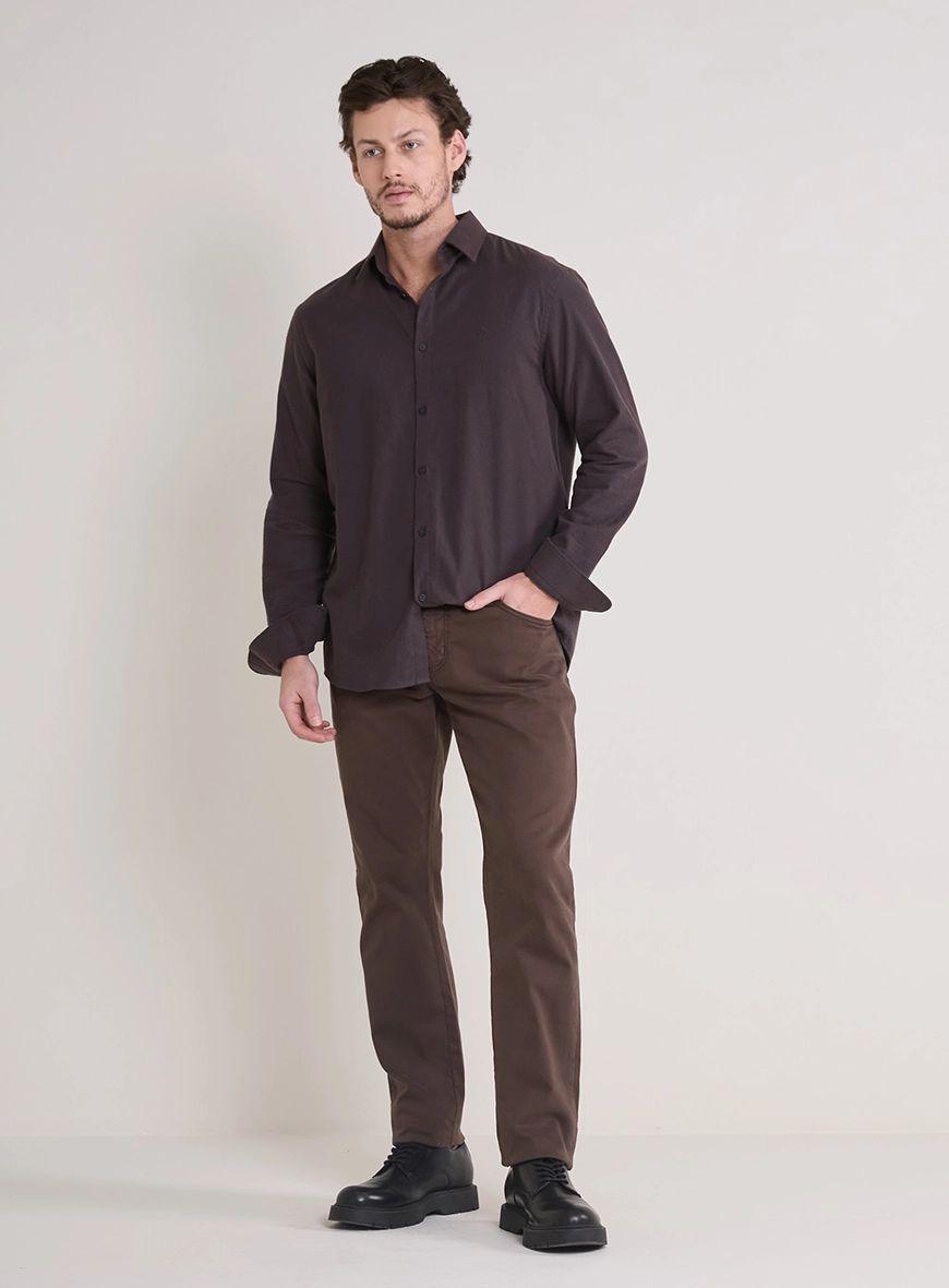 Calça Sarja Masculina Paul Slim Marrom