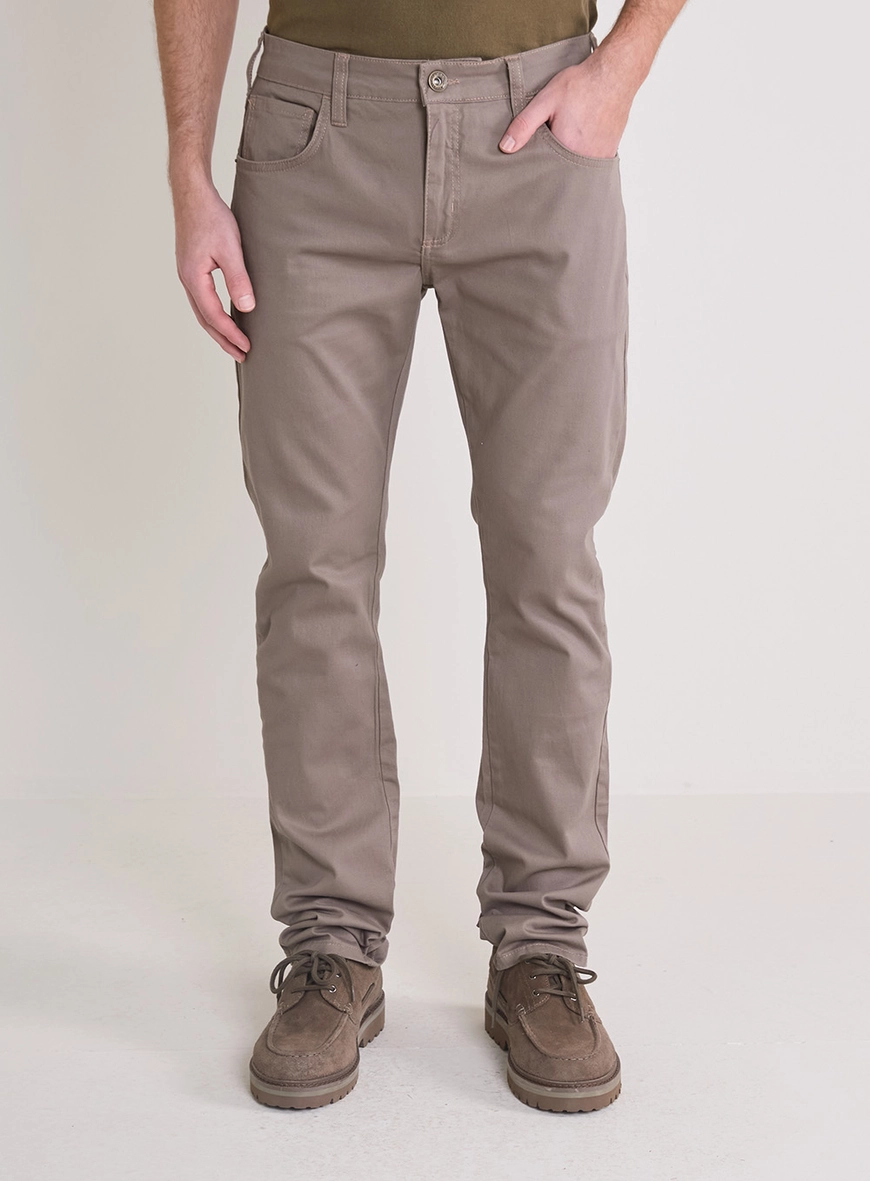 Calça Sarja Masculina Paul Slim Ajustada Marrom