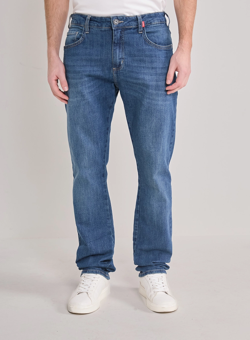 Calça Jeans Masculina Paul Slim Lavagem Clássica Índigo