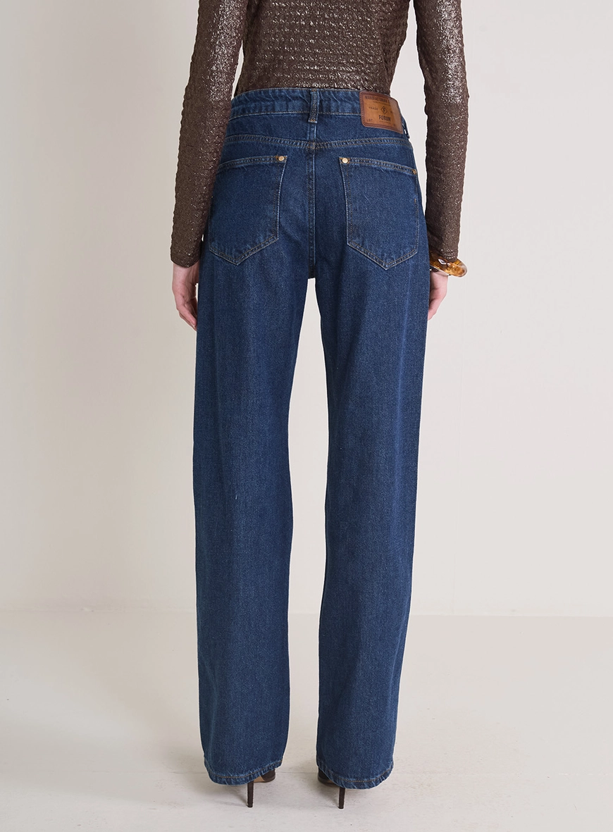 Calça Jeans Feminino Wide Leg Raquel Índigo