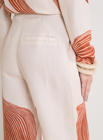 Calça Alfaiataria Feminina Estampada Ampla
