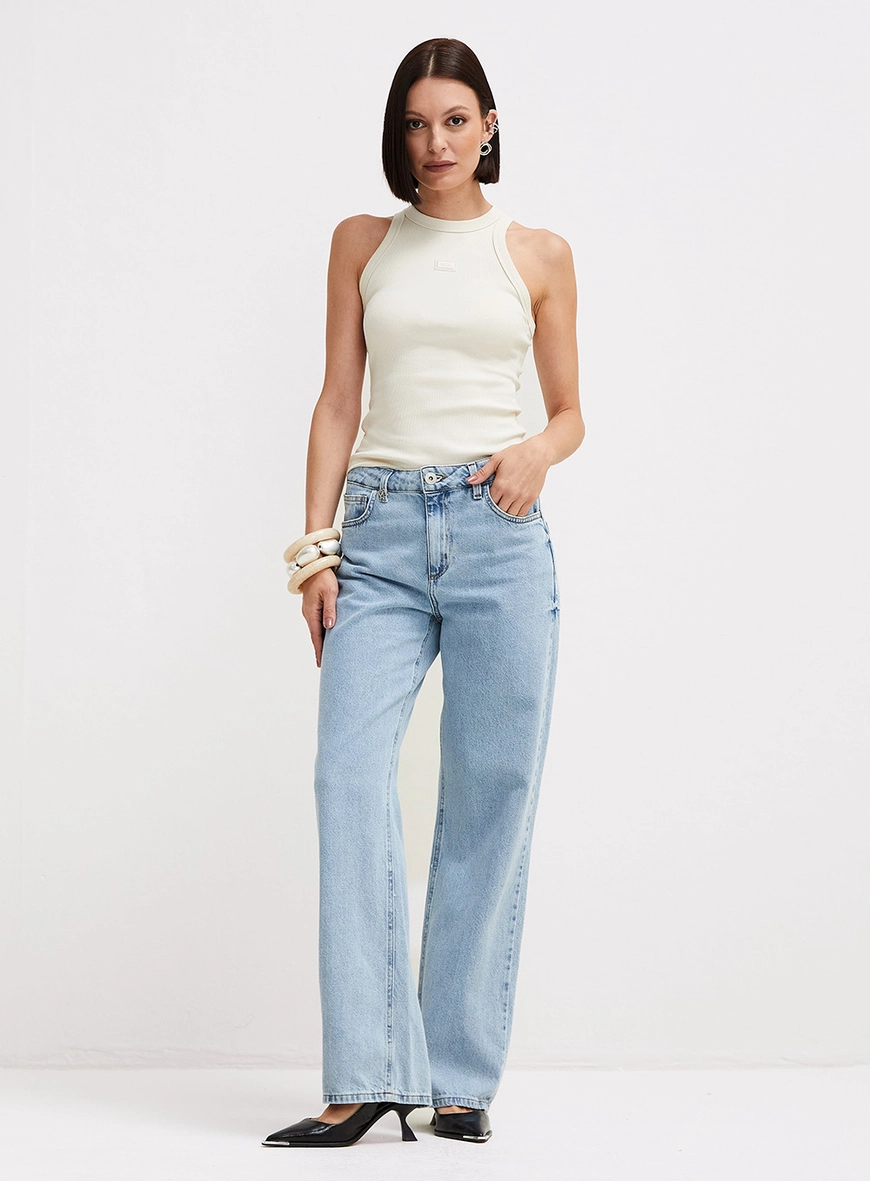 Calça Jeans Feminina Wide Leg - Raquel Índigo