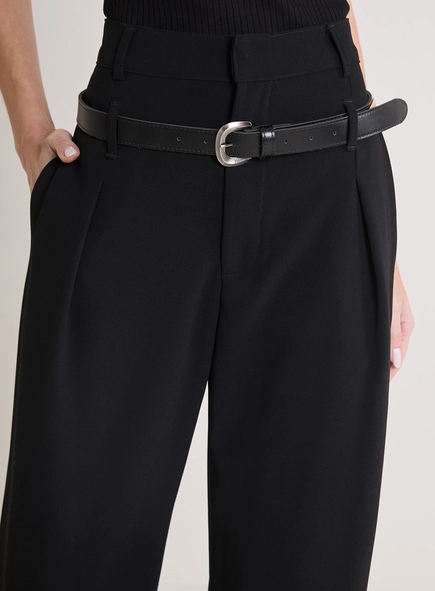 Calça Feminina Alfaiataria Reta Com Cinto