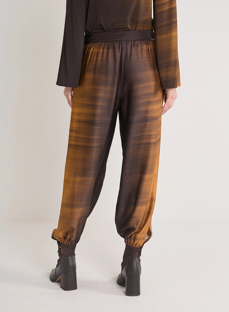 Calça Feminina Golden Gradient Franzidos Estampados
