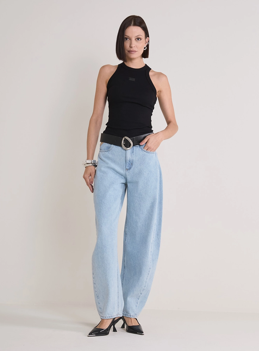 Calça Jeans Feminina Barrel Índigo