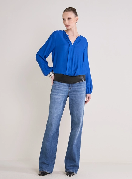 Calça Jeans Feminina Raquel Wide Leg Stretch