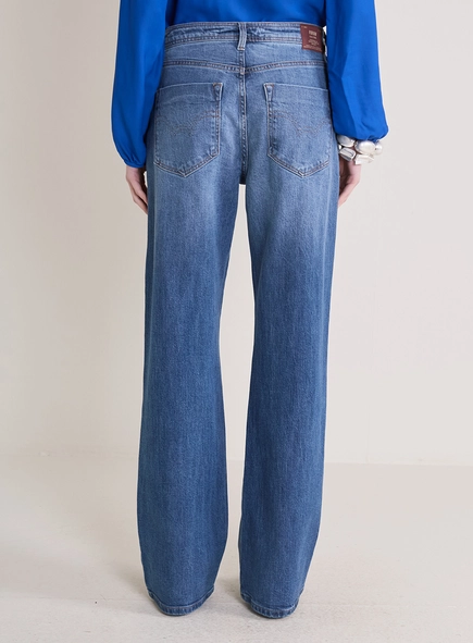 Calça Jeans Feminina Raquel Wide Leg Stretch