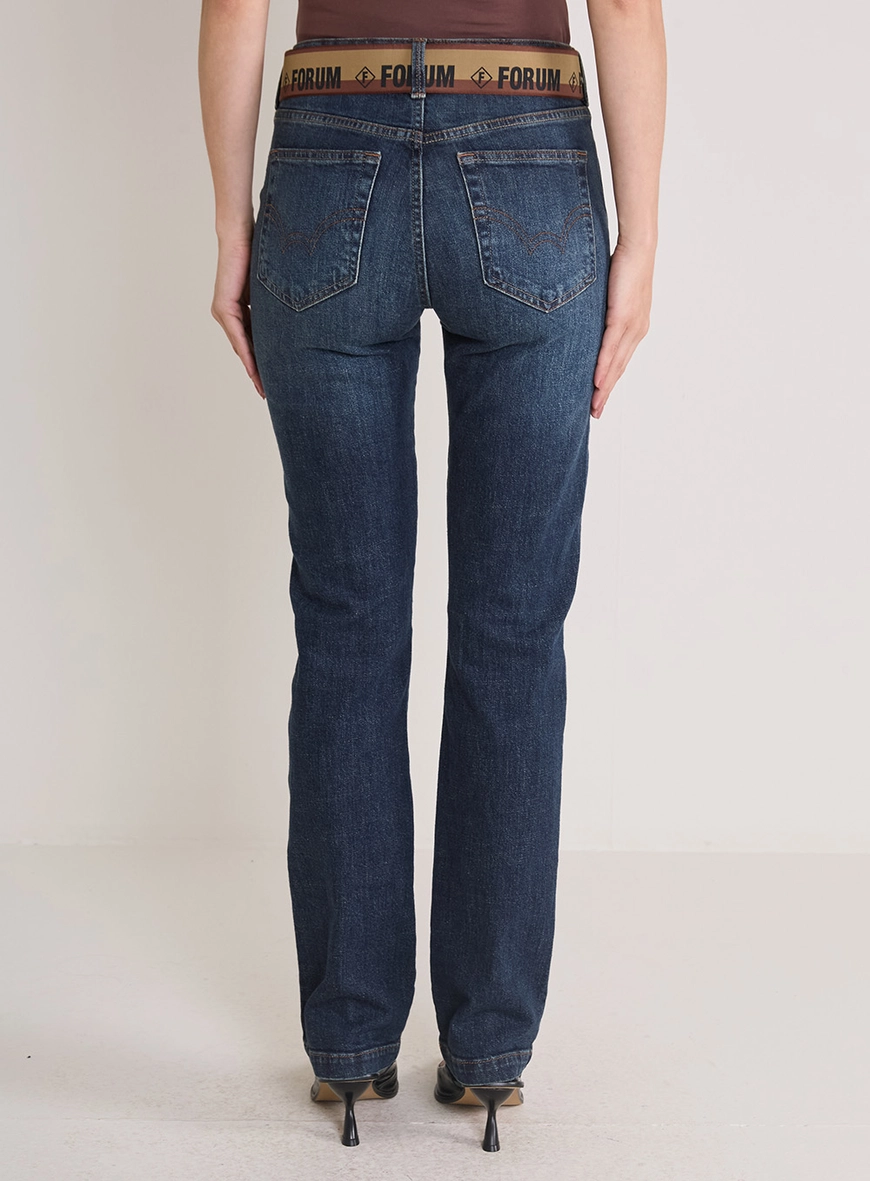 Calça Jeans Feminina Marisa Slim Com Cinto Índigo
