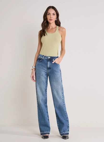 Calça Jeans Feminina Lavagem Clara - Bella