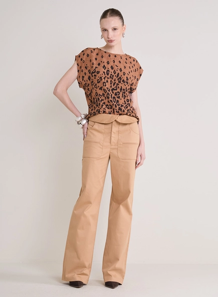 Calça Feminina Alfaiataria Reta Cós Duplo