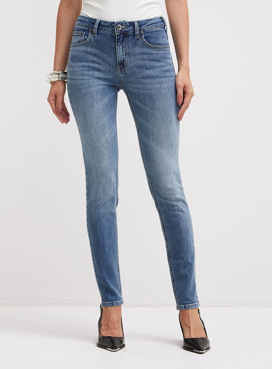 Calça Jeans Feminina Marisa Skinny Lavagem Clara Índigo