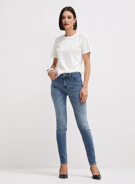 Calça Jeans Feminina Marisa Skinny Lavagem Clara