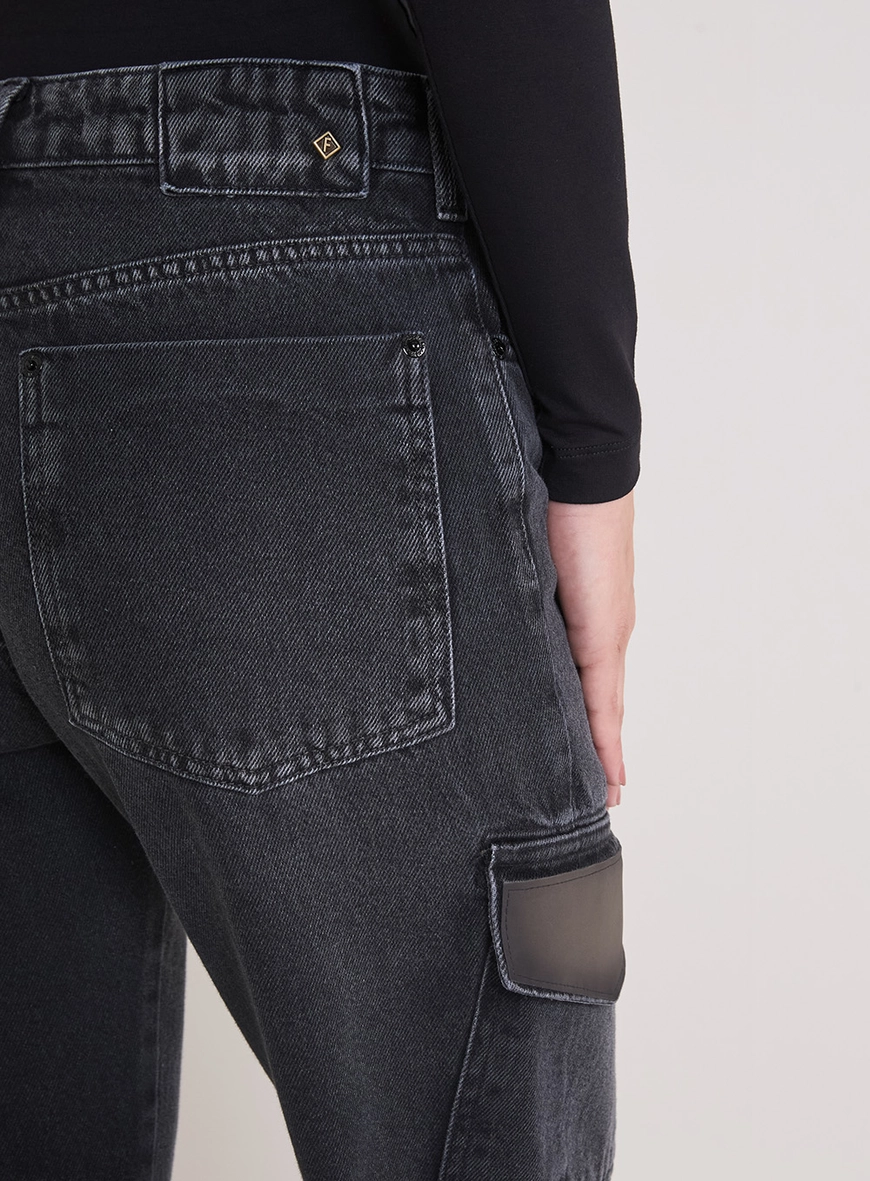 Calça Jeans Feminina Wide Leg - Raquel Indigo Preto