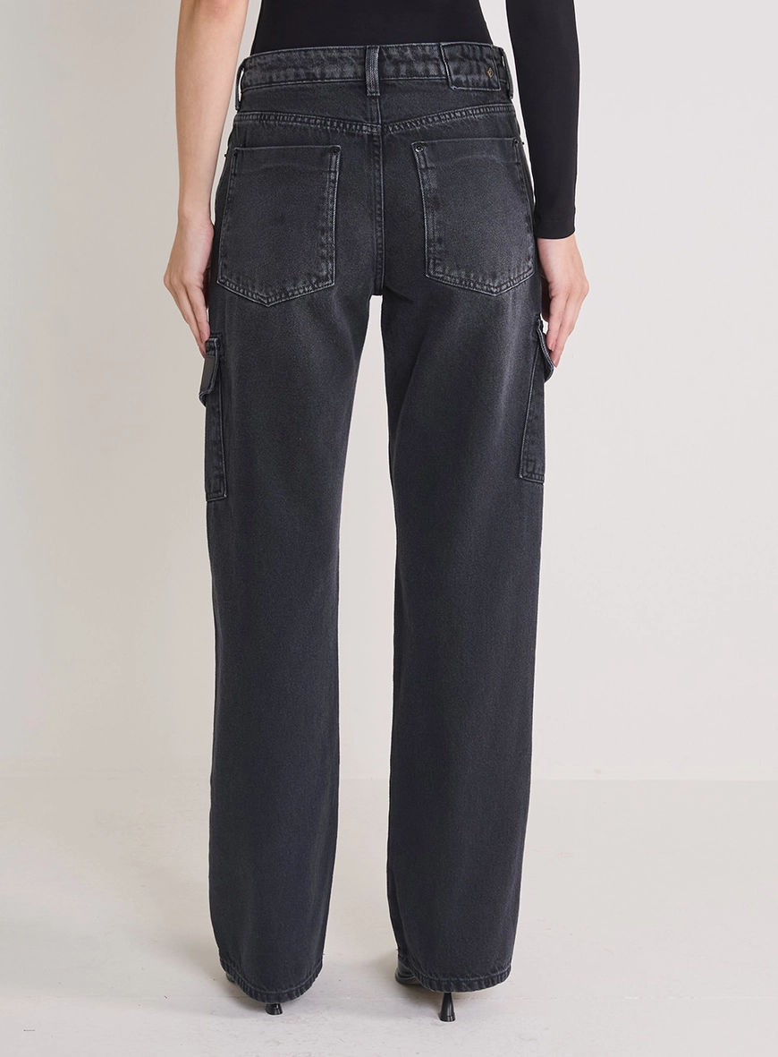 Calça Jeans Feminina Wide Leg - Raquel Indigo Preto