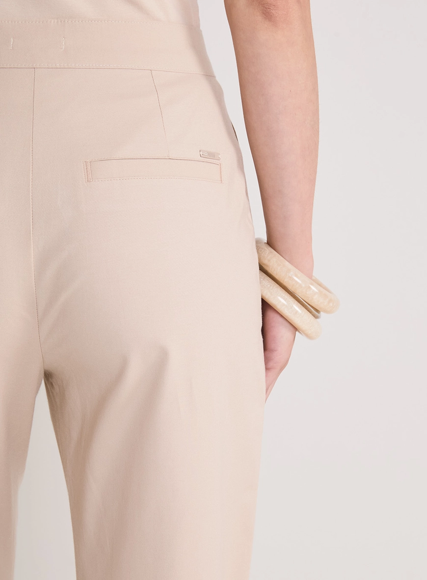 Calça Feminina Alfaiataria Ampla Bege