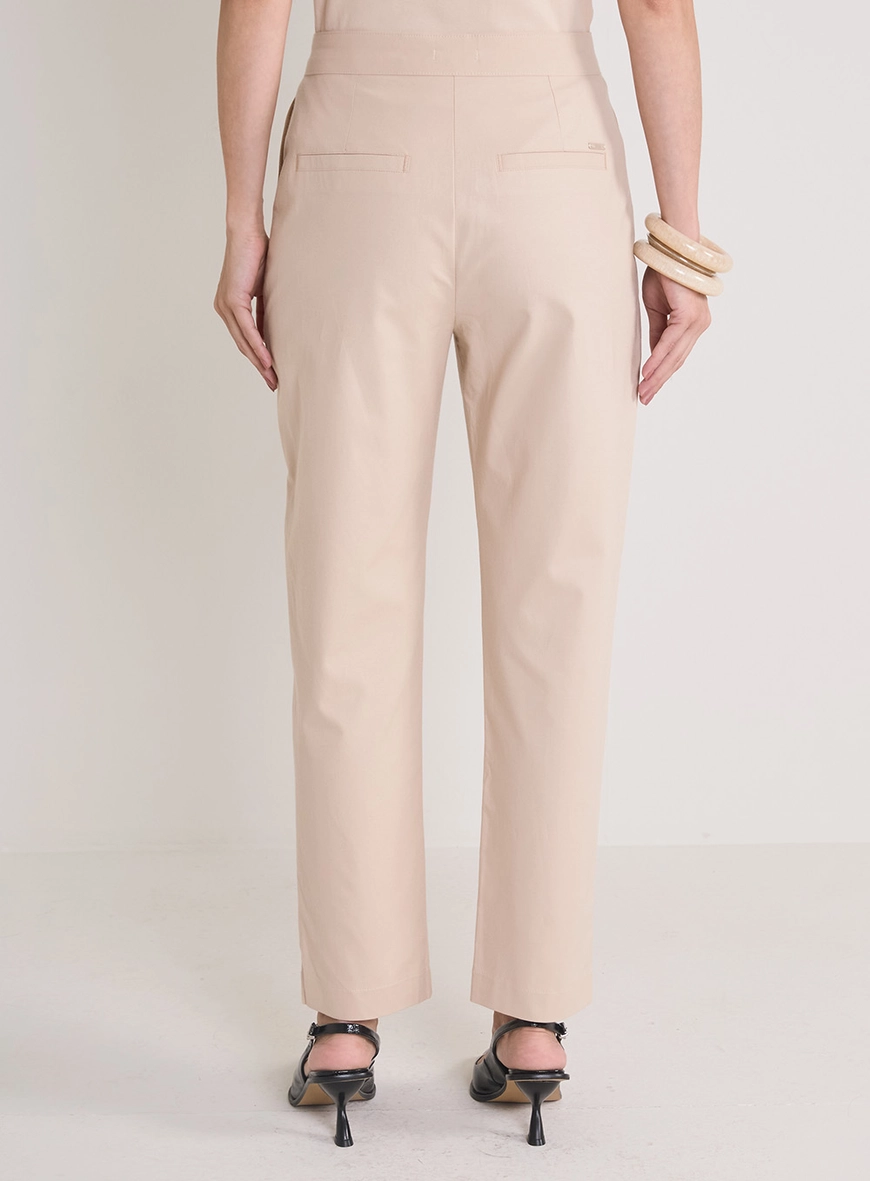 Calça Feminina Alfaiataria Ampla Bege
