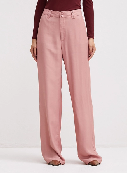 Calça Feminina Alfaiataria Ampla Cintura Alta