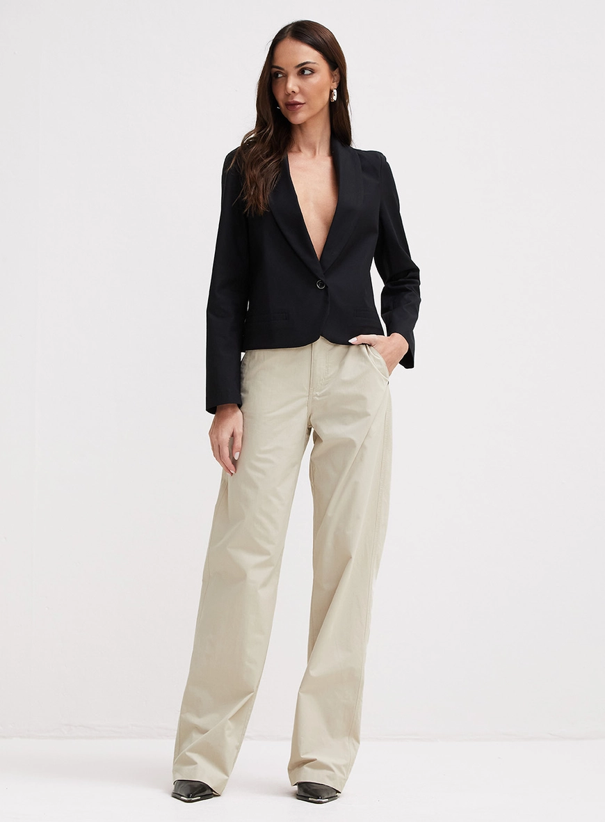 Calça Alfaiataria Feminina Bella Stretch Bege
