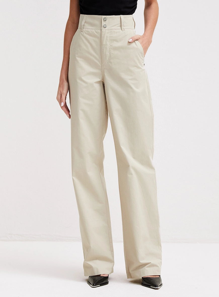 Calça Alfaiataria Feminina Bella Stretch Bege
