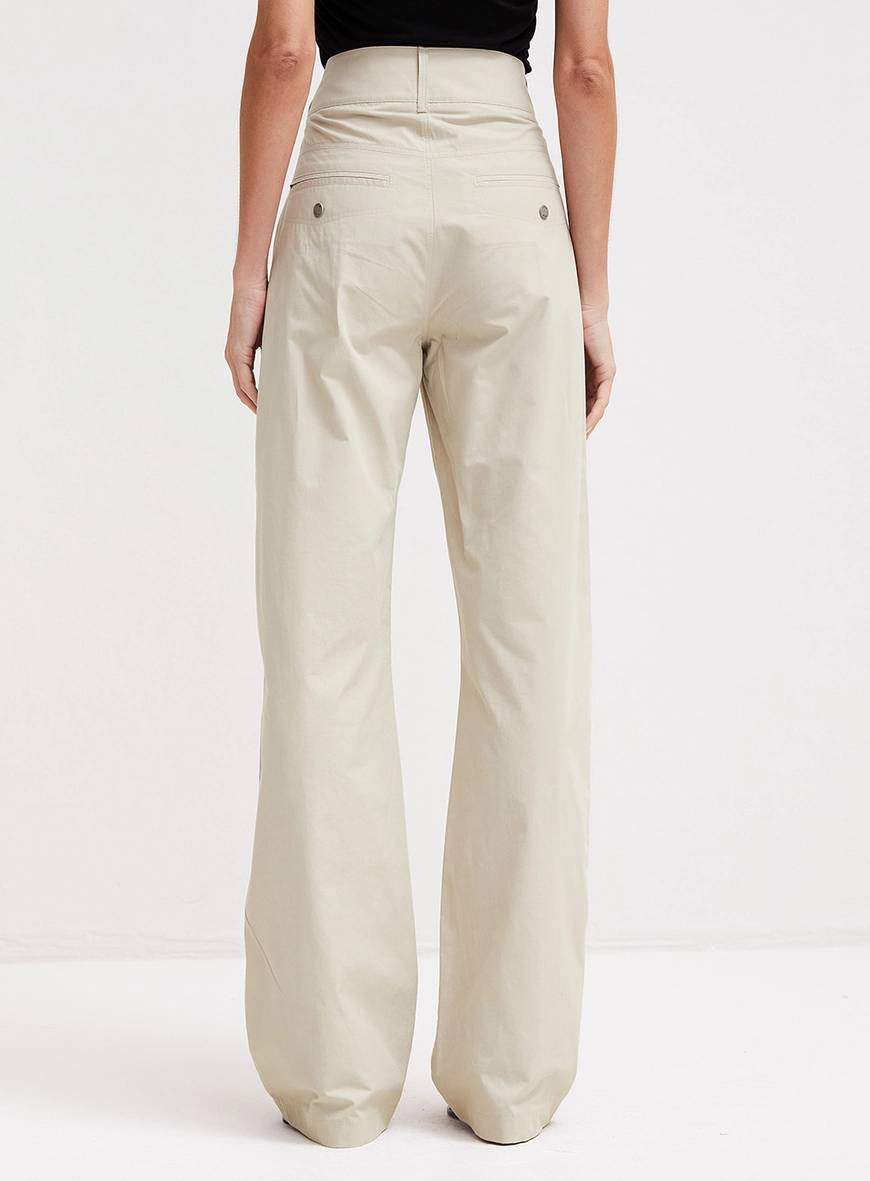Calça Alfaiataria Feminina Bella Stretch Bege