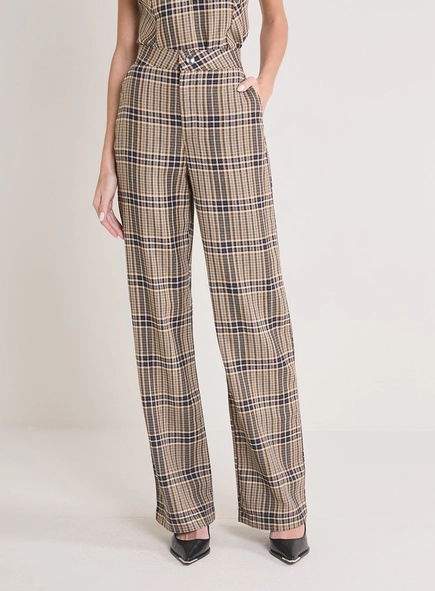 Calça Alfaiataria Feminina Xadrez