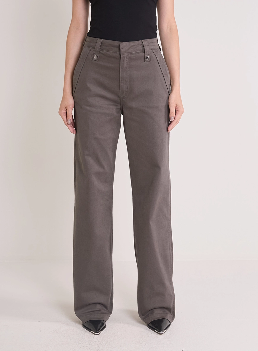 Calça Sarja Feminina Wide Leg - Raquel CINZA