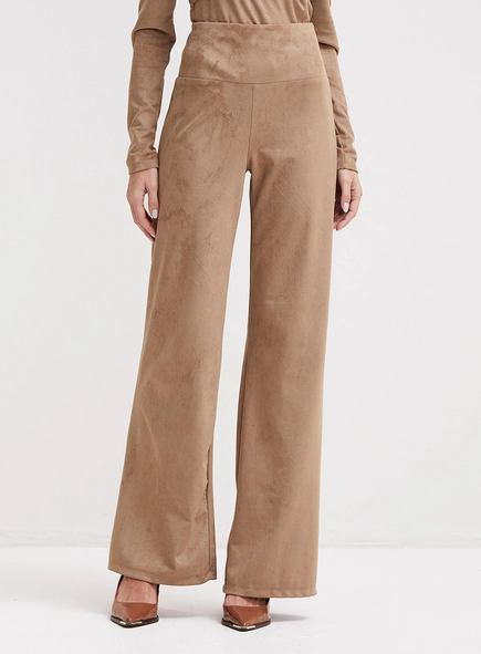Calça Suede Feminina Cós Alto