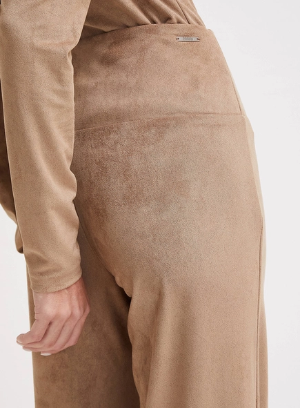 Calça Suede Feminina Cós Alto