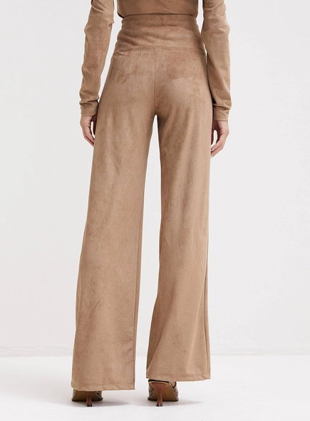 Calça Suede Feminina Cós Alto