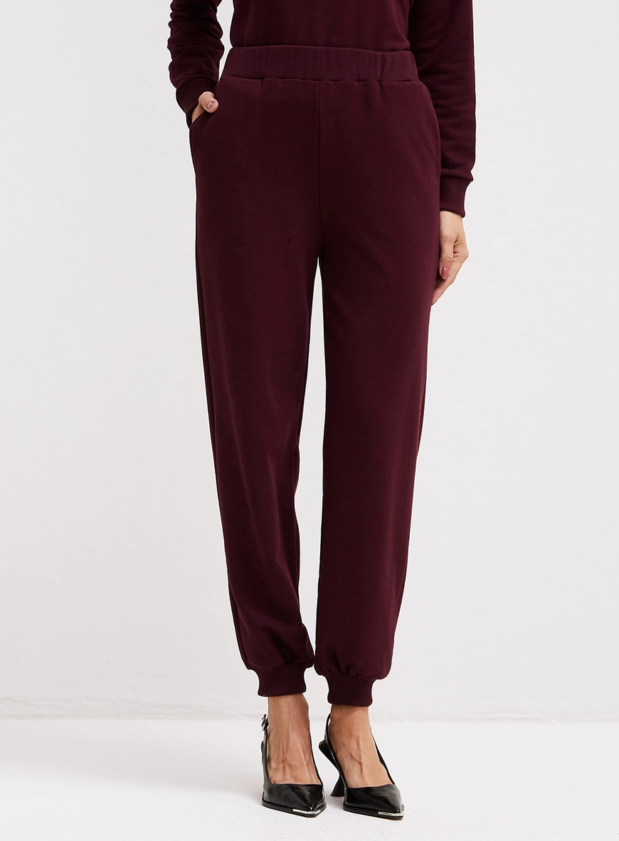 Calça Moletom Jogger Feminina Bordô