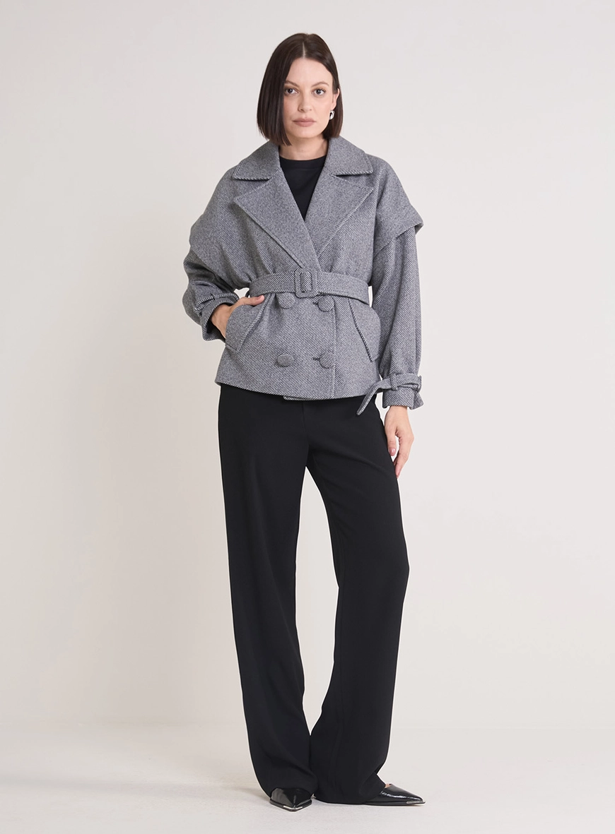 Calça Alfaiataria Feminina Slim Reta Preto