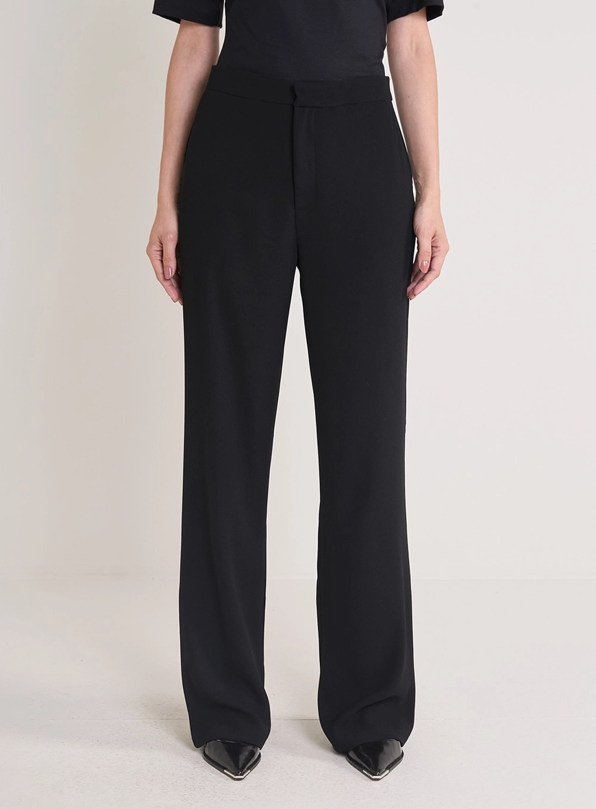 Calça Alfaiataria Feminina Slim Reta Preto