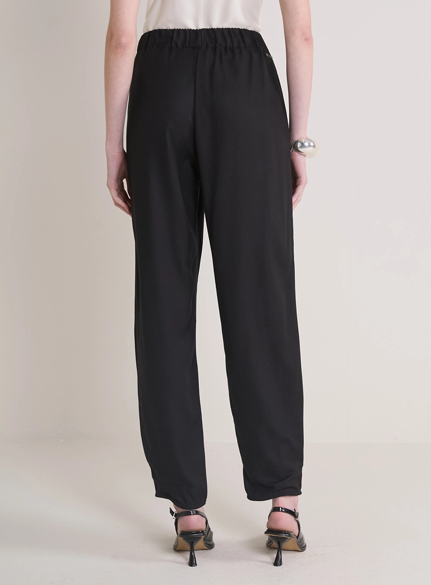 Calça Feminina Jogger Cós Com Amarração Preto